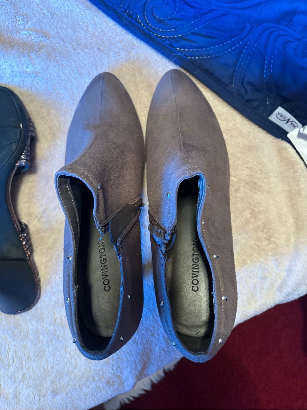 Covington Men's Dark Brown Stud-Trim Slip-On Loafers